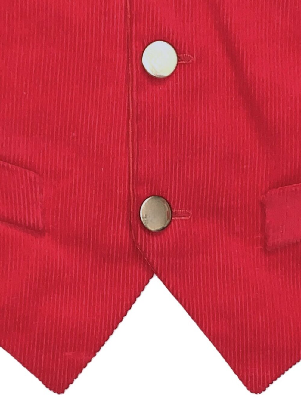 Vtg Brushed Corduroy Child's Red Vest Christmas Church Holiday Special 22" Chest - Picture 3 of 4